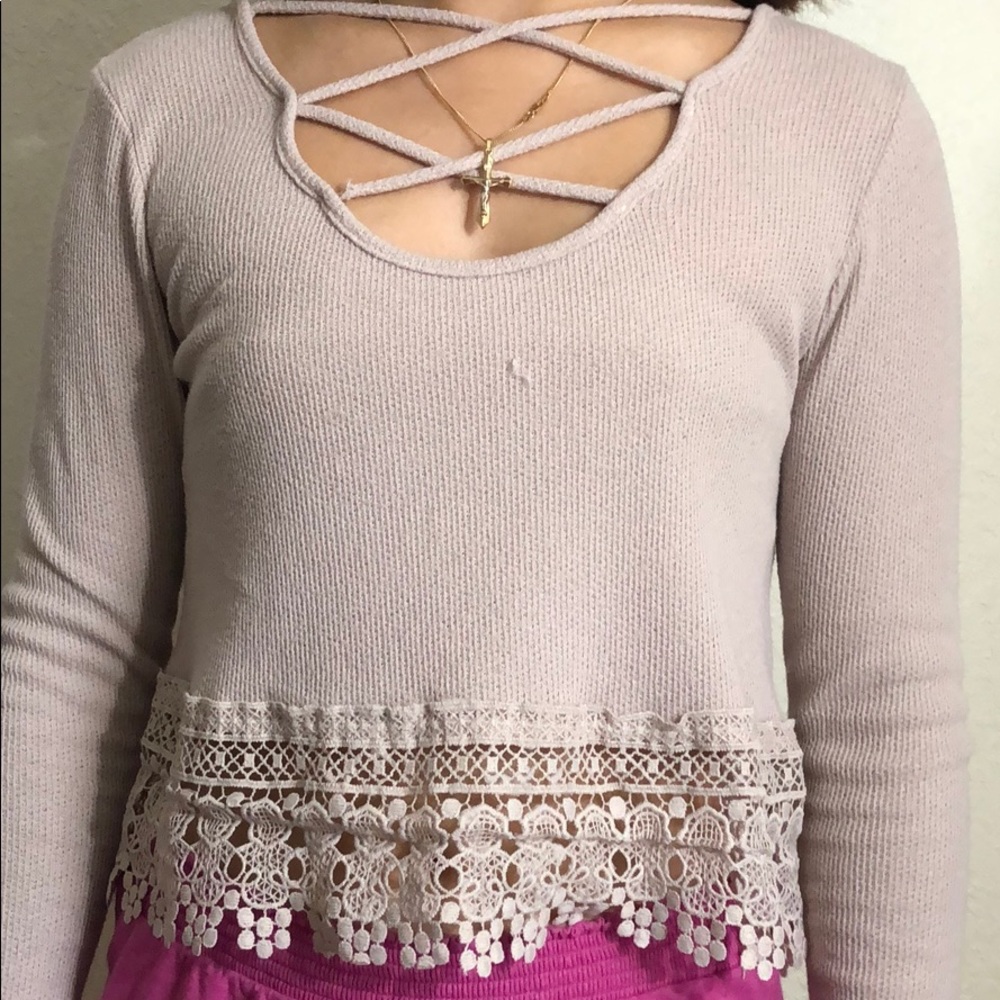 Cotton beige long sleeve
